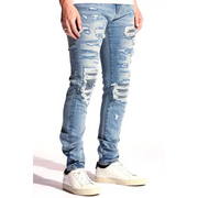 Embellish worrel rip & repair denim - DENIM