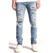 Embellish worrel rip & repair denim - DENIM