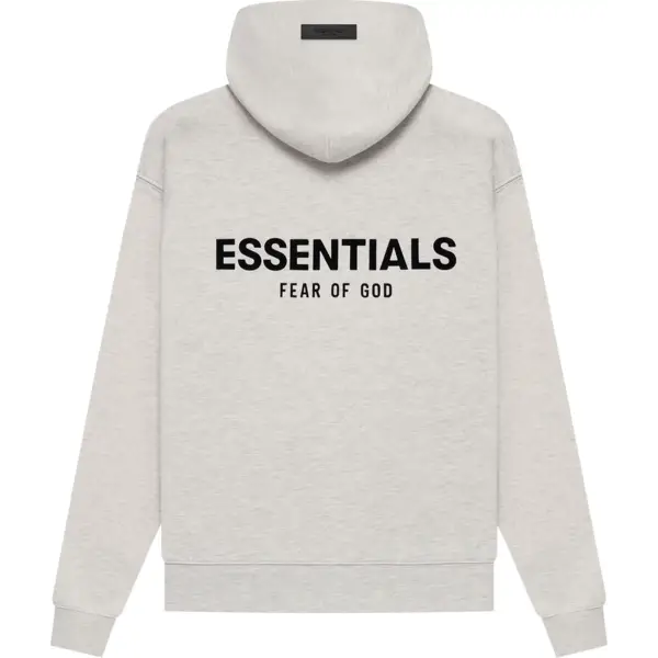 Essentials Suede Back Applique Logo Hoodie (Lt Oat) - HOODIE