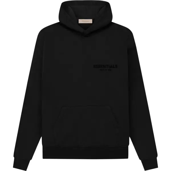 Essentials Suede Back Applique Logo Hoodie (Stretch Limo) - HOODIE