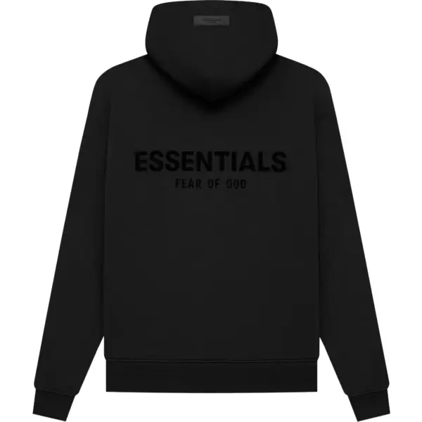 Essentials Suede Back Applique Logo Hoodie (Stretch Limo) - HOODIE