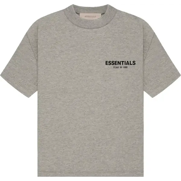 Essentials suede logo back logo t-shirt (Dk Oat) - T-SHIRT