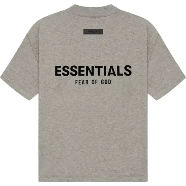 Essentials suede logo back logo t-shirt (Dk Oat) - T-SHIRT