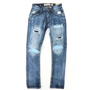Evolution Contrast Ripped Denim – The Perfect Blend of Fashion & Attitude - 30W/32L / BLUE - DENIM
