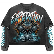 Expedition motor layered longsleeve t-shirt - MEDIUM / CHARCOAL - T-SHIRT