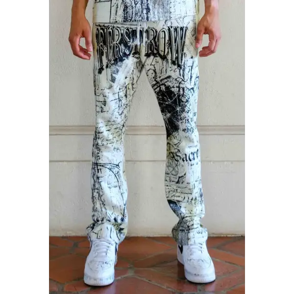 Faith dealer a secret vow sanctuary stack sweatpants - SMALL / BLACK/GREY - SWEAT PANT