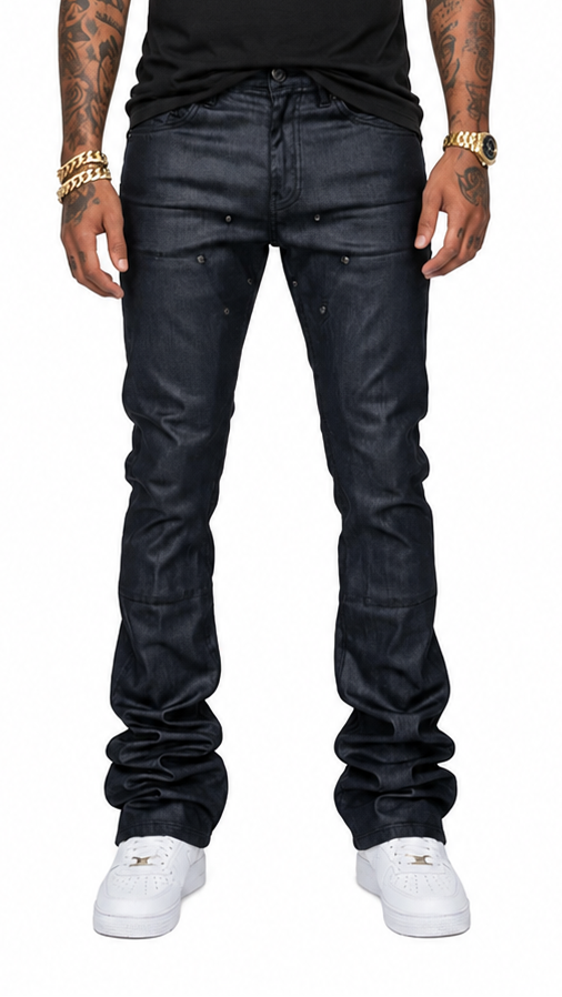 Vicious premium wax coated skinny flare denim by VICIOUS DENIM