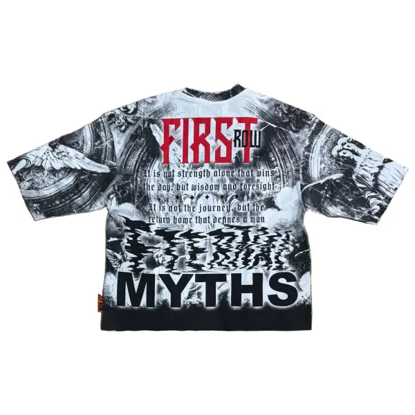 First row 3/4 sleeve cropped mini terry t-shirt - T-SHIRT