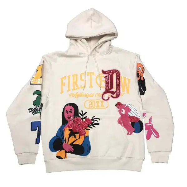 first row art dealer graphic hoodie - HOODIE