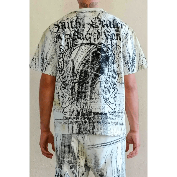 First row faith dealer sacred vow washed graphic rhinestone t-shirt by FIRST ROW