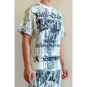 First row faith dealer sacred vow washed graphic rhinestone t-shirt by FIRST ROW