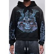 First row graphic rhinestone pullover hoodie - HOODIE