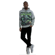 First row graphic rhinestone pullover hoodie - HOODIE