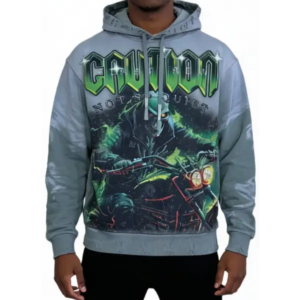 First row graphic rhinestone pullover hoodie - HOODIE