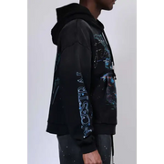 First row graphic rhinestone pullover hoodie - HOODIE