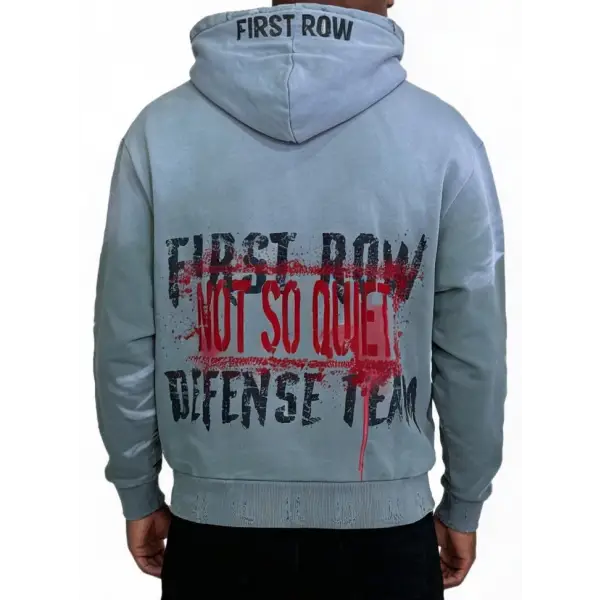 First row graphic rhinestone pullover hoodie - HOODIE