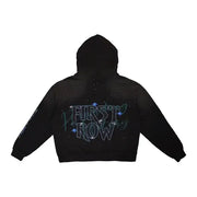 First row graphic rhinestone pullover hoodie - HOODIE