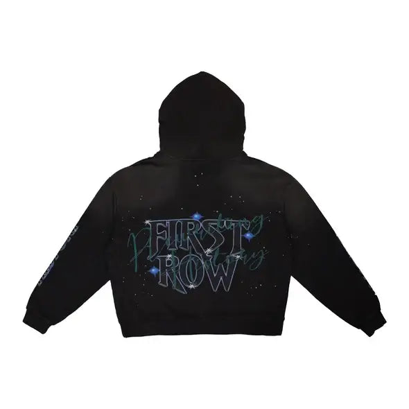 First row graphic rhinestone pullover hoodie - HOODIE
