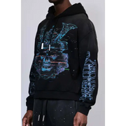 First row graphic rhinestone pullover hoodie - HOODIE