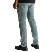 Focus allover distress rhinestone stacked denim - DENIM