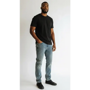 Focus allover distress rhinestone stacked denim - DENIM