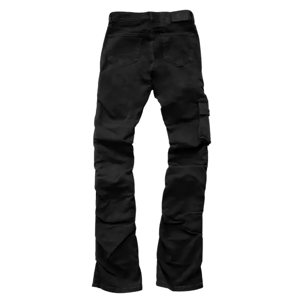 Focus cargo multi pocket stacked pants - DENIM