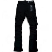 Focus cargo multi pocket stacked pants - DENIM