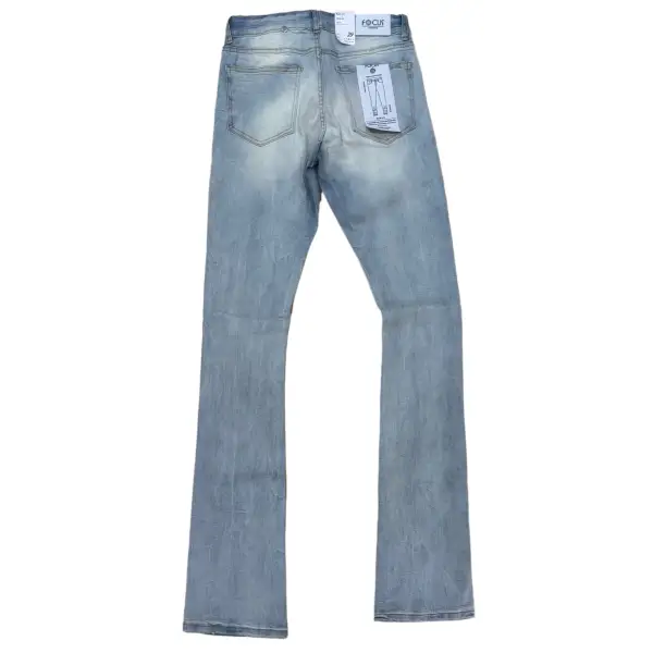 Focus clean white wash stack denim - DENIM