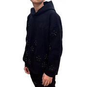 Focus crystal embd crop hoodie - HOODIE