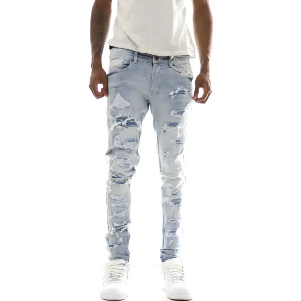 Focus Destroyed Ripped Repaired Denim - ECtrendsetters