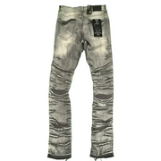 Focus distressed flare denim - DENIM