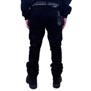 Focus embd rhinestone stacked denim - DENIM