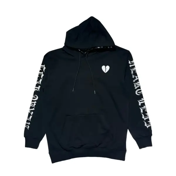 Focus heart less stone crop hoodie - HOODIE