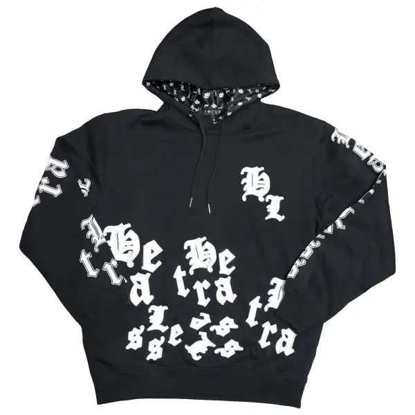 Focus heartless all over print hoodie - MEDIUM / BLACK - HOODIE