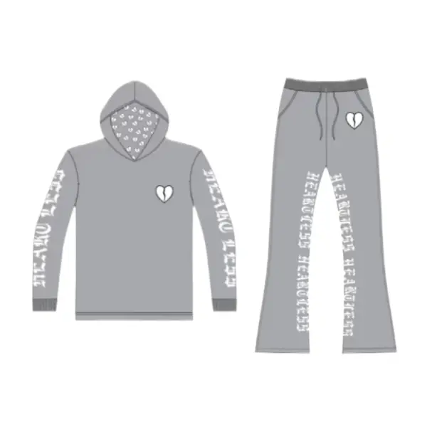 Focus heartless stacked sweatsuit - LARGE / H.GRY - SWEATSUITS