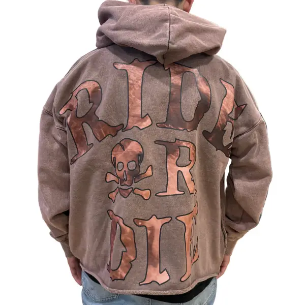 Focus hell rider garment dye hoodie - HOODIE