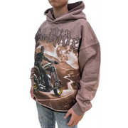 Focus hell rider garment dye hoodie - HOODIE