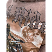 Focus hell rider garment dye hoodie - HOODIE