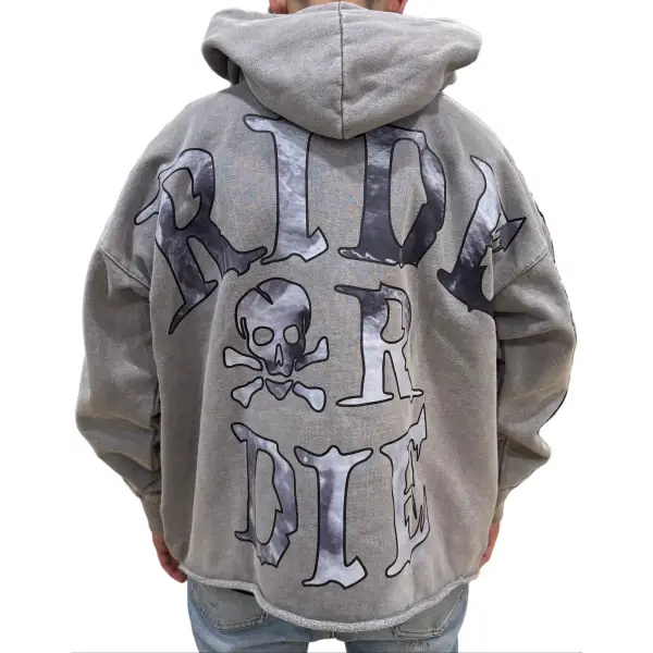 Focus hell rider garment dye hoodie - HOODIE