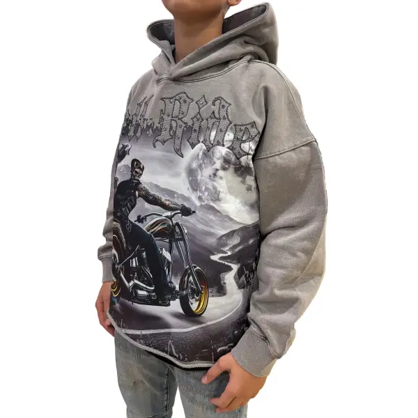 Focus hell rider garment dye hoodie - HOODIE