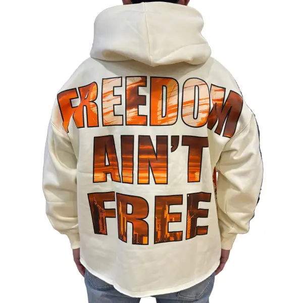 Focus liberty rhinestone crop hoodie - HOODIE