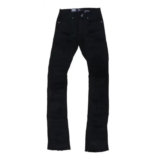 Focus ripped and repair stacked denim - DENIM