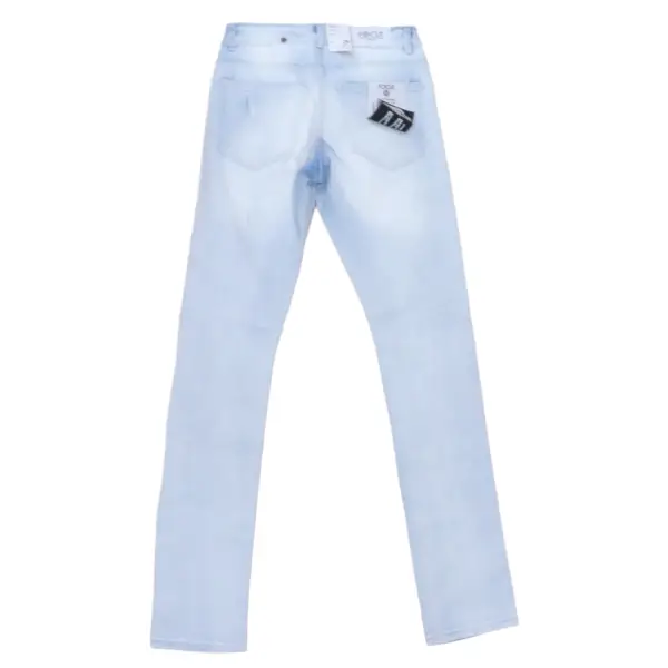 focus slit repaired backing denim - DENIM