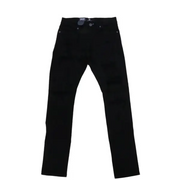 focus slit repaired backing denim - DENIM