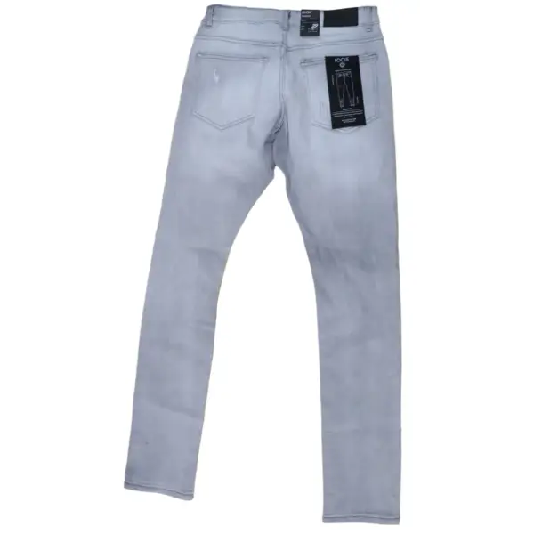 focus slit repaired backing denim - DENIM