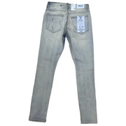 focus slit repaired backing denim - DENIM