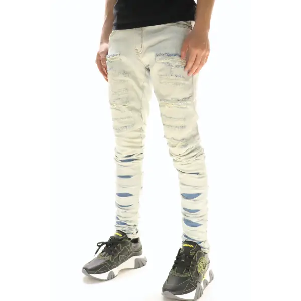 Focus teared skinny stacked denim - DENIM