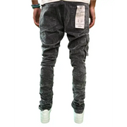 Focus velour cargo flare denim - DENIM