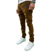 Focus velour cargo flare denim - DENIM