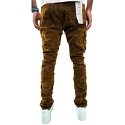 Focus velour cargo flare denim - DENIM